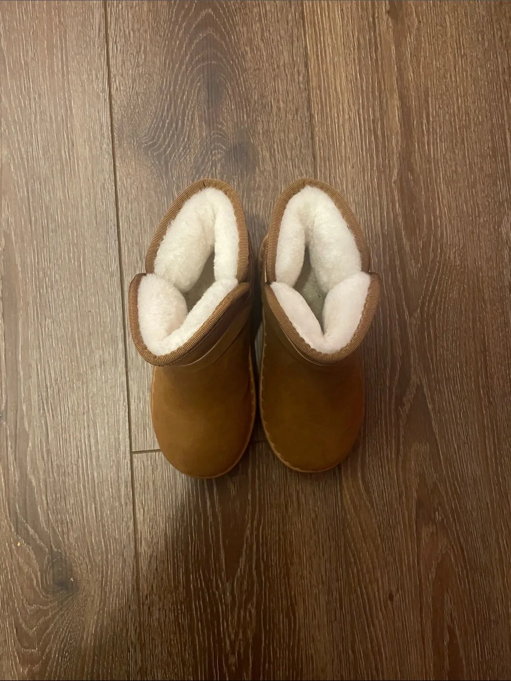 Kids Cozy Shearling-Lined Ankle Boots - Tan